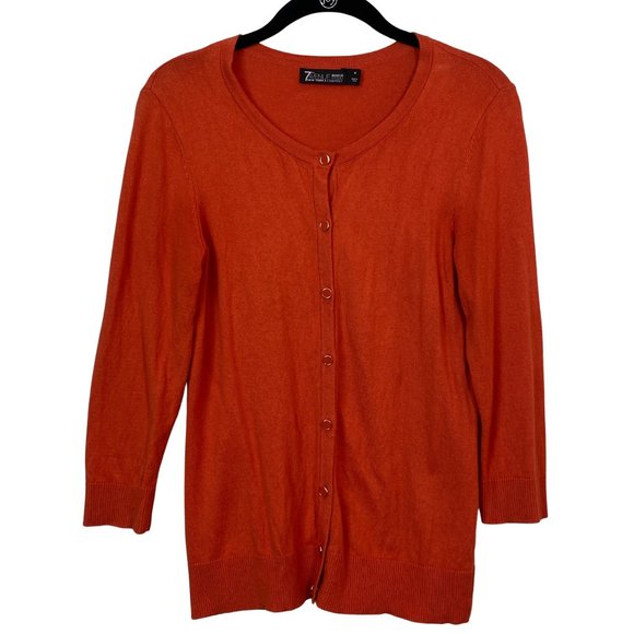 New York and Company 7th Avenue Design Studio 3/4-sleeve Knit Cardigan - Medium - Picture 1 of 7